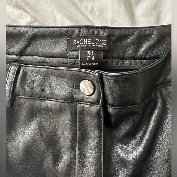 Black Leather Pants - Straight Cut - Picture 2 of 3